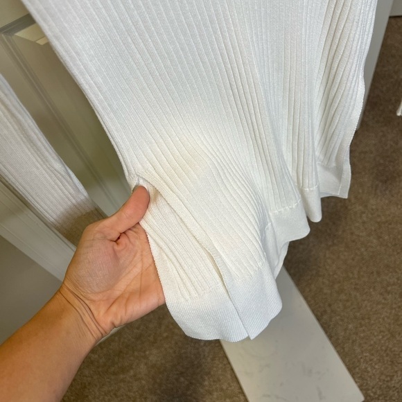 Athleta Lincoln Park ribbed side slit Sweater in white (dove) - Picture 7 of 12
